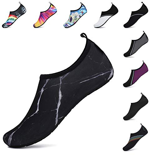 SAGUARO Femme Chaussures d'eau Homme Chaussures de Plage Unisexe Chaussures Aquatiques Respirant Séchage Rapide Chaussures de Natation Encre 38/39 EU