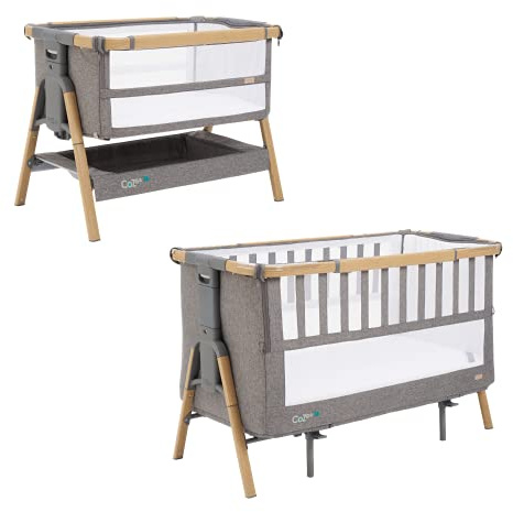 Tutti Bambini CoZee XL 2-in-1 Travel Cot - Next To Me Crib and Baby Cot in One, Baby Bed with 6 Height Levels, Foldable Baby Travel Cot with Travel Case (0-2 Years)