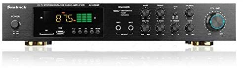 Amplificador estéreo de 600 W HiFi Digital Bluetooth, amplificador de potencia FM AM integrado. Set de amplificador de 5 canales con mando a distancia
