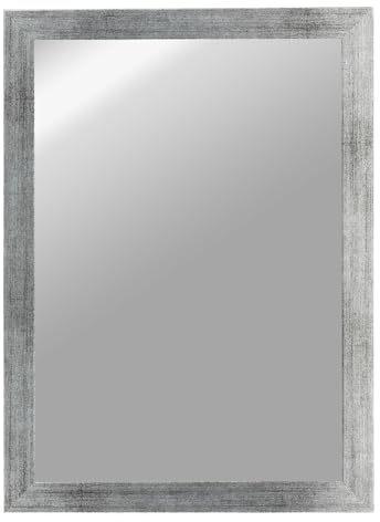 CLAMARO 'Vision' Wandspiegel 50x70 cm maßgefertigt | Silber Gebürstet | Moderner eckiger Spiegel mit MDF-Holzrahmen, inkl. Metall Aufhänger und Montagematerial (Querformat & Hochformat)