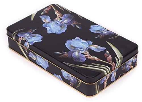 NOTIQUE Blechdose Metalldose mit Deckel, Nostalgic Art Dose Box, Keksdose, Vorratsdose für Kleinigkeiten – Kollektion Herbarium (Iris)