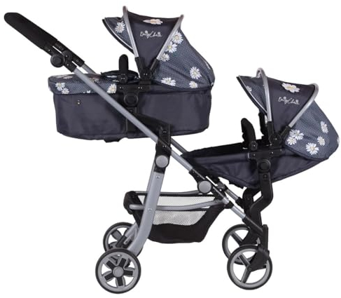 Daisy Chain Pinnacle Double Dolls Pram – The largest Dolls Pram in the World! Adjustable handle up to 95cm. For 7,8,9,10,11,12,13 years+. (Daisy Dot)
