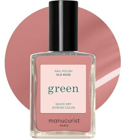Manucurist Green Vernis à Ongles Rose Poudré Old Rose - Vernis à Ongles Classique 9-Free, Vegan et Bio Sourcé - Effet Manucure professionnelle - Vernis Manucurist - Vernis Ongles - Nail Polish - 15ml