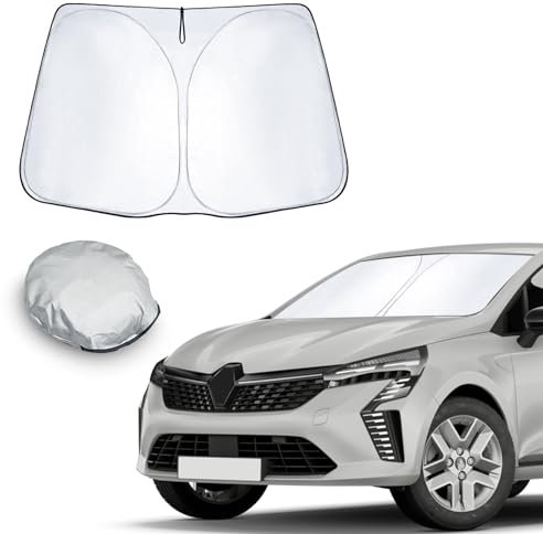 CDEFG Compatible con Renault Clio 4 Clio 5 2013-2024 2025 Parasol Coche Delantero Parabrisas Protector Plegable Mejor Fresco-Parasol Clio V RS Line E-Tech Hybrid Accesorios