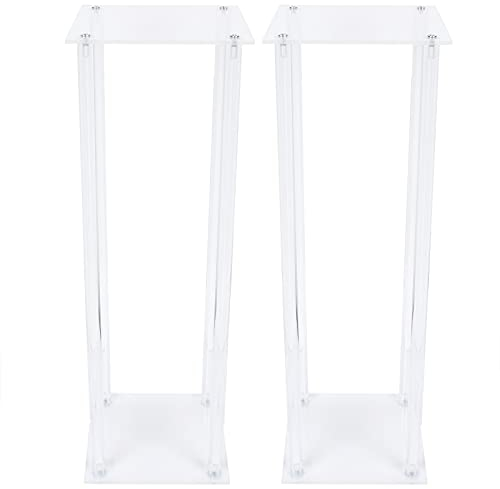 OUKANING 2 unidades de soporte para flores de boda, mesa grande 20 x 20 x 60 cm, reutilizable, columna de flores de acrílico para decoración del hogar, decoración de fiestas