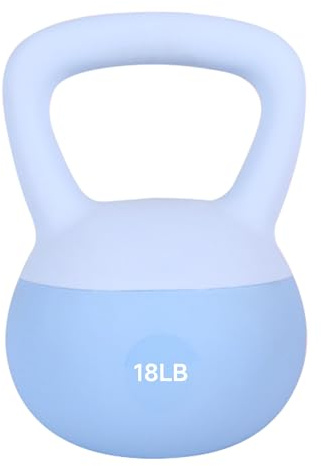 Leikefitness Soft Kettlebells,Sand Filled Weights for Women and Men,Color Coded Anti Slip Soft Kettlebells,Home workout (BLUE, 18 LB)