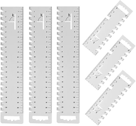 6 Stück Nählineal Patchwork Lineal, Handmaß Nähen, Schneiderlineal, Handmaß Lineal Nähen, Lineal Nähen Zubehör, Nähzubehör für Nähmaschine, Nahtzugabe Hilfe, Kunststoffmaterial (10cm+21cm)