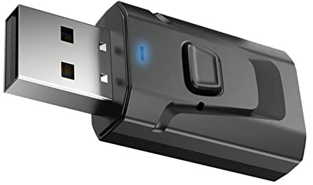 ASHATA Receptor USB, Calidad de Sonido Clara para Computadora, de TV, Transmisión Estable, Adaptador de Audio para Parlantes, Auriculares, Parlantes para Automóvil, Negro