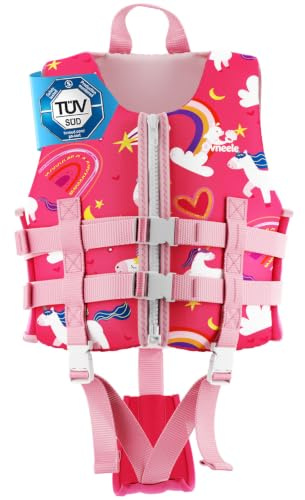 Gilet de Natation pour Enfants - Gilet Piscine Enfant Gilet de Flottaison avec Bande d'Entrejambe Veste de Natation en Néoprène Léger, pour Enfant avec Sangles de sécurité réglables Âge 2-9