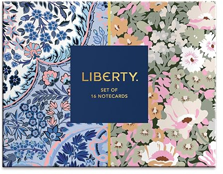 Galison Liberty Floral Notecard Set, 16 Cards, 17 Envelopes Included – Assorted Greeting Cards with Gorgeous Floral Designs, Blank Inside for All Occasions, Sturdy Storage Drawer Box Included