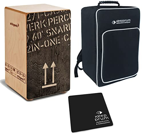 Schlagwerk CP404 BLK Cajon + keepdrum Rucksack-Tasche + Sitzpad