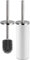 Bingobang Toilet Brush and Holder,Stainless Steel Lid Handle,Silicone Deep Cleaner Toilet Brushes with Quick Drying Holder Set for Bathroom Toilet(White)