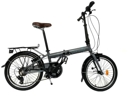 Toys Store 20 Zoll Alu Faltrad Klapprad 7 Gang-Schaltung Camping Rad Klappfahrrad (Grau-Blau)