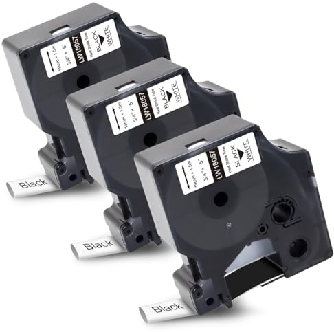Labelwell Kompatible Schriftband für Dynmo Rhino 18057 S0718330 Industrie Schrumpfschlauch-Kabeletiketten 19mm x 1.5m für Dynmo Rhino 4200, 5200, 5000,1000, 3000, 6000 für Rhino Industrie Schriftband