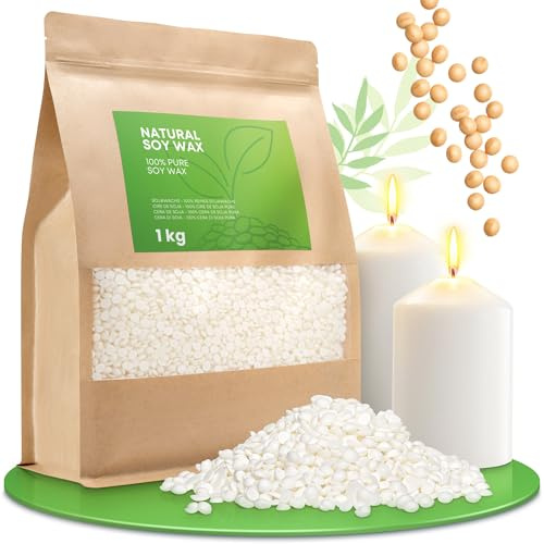 molinoRC 3 kg Cera di soia per Candele - Prima qualità - 100% Naturale, biodegradabile, Senza additivi - Combustione Pulita, Ideale per profumate - per stampi e Contenitore - Pratiche pastiglie