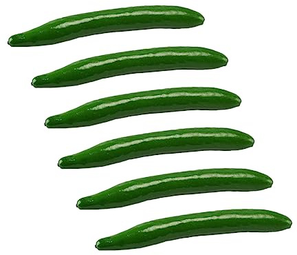 Gatuida Modèle de Concombre en Mousse Réaliste 6 Pièces, Accessoire Photo Adorable pour Décoration Maison ou Boutique de Légumes, Jouet D’éveil Vert