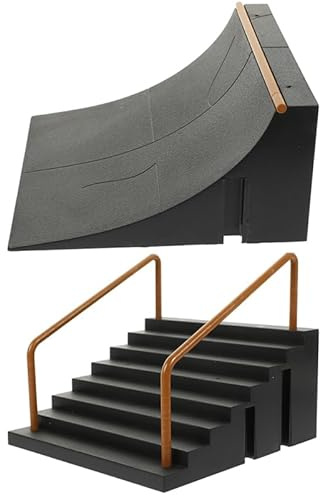 Didiseaon Fingerboard Ramp Set 2 Pcs Fingerboard Skatepark Obstacle Props for Skate Park for Finger Board Kids Finger Skateboards Ramps for Training Coordination Skill Building Indoor Play