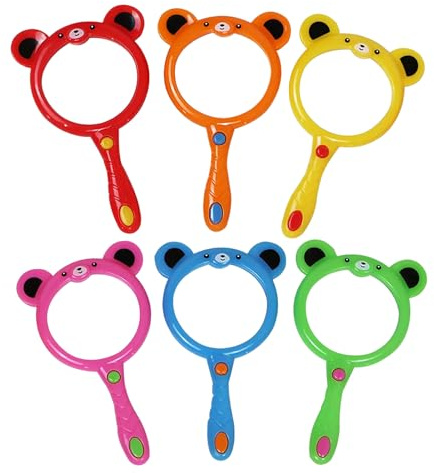 Nybhyjka Lente d'ingrandimento per bambini, portatile, con impugnatura ergonomica, infrangibile, giocattolo per raccogliere terrari, esplorazione della natura, stelo da detective all'aperto