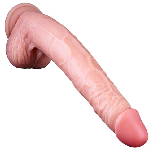 12 Inch Extra Long Large Thick Dildo with Strong Suction Cup, 10 Inch Soft PVC Realistic XXL Big Anal Dildo with Balls, Huge Giant Penis Prostate Dildos Adult Sex Toys for Women Men Gay Lesbian