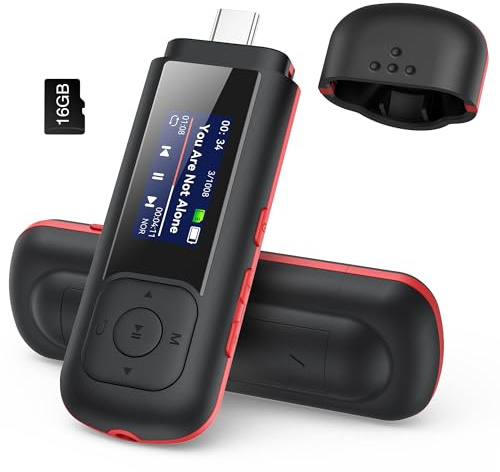 AGPTEK 16GB Lettore MP3,Portatile 2-in-1 Tipo-C e Lettore Musicale USB