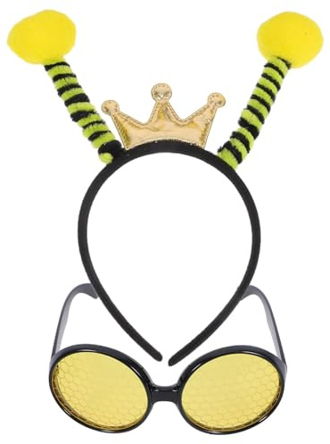 BUTIFULSIC 2 Pièces Set de Costume Abeille Bandeau en Tissu Confortable et Lunettes D'abeilles pour Fête, Bal ou Déguisement Garçon et Filles et Adulte