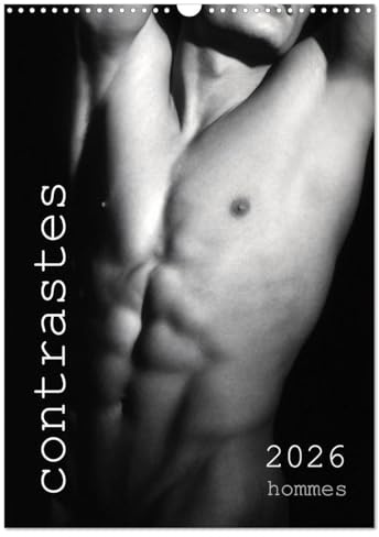 contrastes hommes (Calendrier mural 2026 DIN A3 horizontal), CALVENDO calendrier mensuel: Calendrier mensuel avec 13 photos en noir et blanc avec du nu artistique masculin