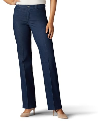 Lee Women's Ultra Lux Comfort with Flex Motion Trouser Pant Indigo Rinse 12 Long
