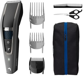 Philips Hair Clipper Series 7000, Washable Hair Clipper with DualCut Technology & 6 accessories, HC7650/14