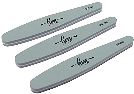 Lima de uñas de ALTA DURACION para uso profesional 220/280 - Con núcleo de espuma suave para pulido delicado y amortiguado