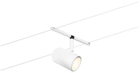 Paulmann Spot Cup 94468-Foco Individual con Sistema de Cuerda 10 W, plástico Cromado, riel de Metal GU5,3, Blanco Mate, Cromo, uno