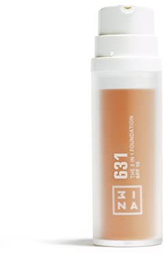 3INA MAKEUP - The 3 in 1 Foundation 631 - Fond de Teint Moyen avec Sous-Teinte Jaune - Primer Anti-Cernes et Fond de Teint avec SPF 15 et Vitamine C - Vegan - Cruelty Free
