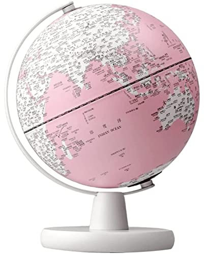 Jordglober Globe upplyst med stativ Pink Light Up World Globe-lampa inbyggd i 5 färger LED-nattljus Globes of Earth för barn som lär sig Uppdaterad