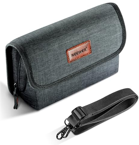 NEEWER Étui pour Filtre d'Objectif Caméra avec Coque Rigide Hydrofuge,6 Poche Souple,Bandoulière,Pochette étanche Rangement Sac Protection Filtre,pour Filtre Carré 4x4,4x5.65,Circulaire 95mm,PB025