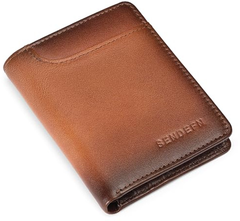 SENDEFN Geldbörse Herren Leder mit RFID-Schutz - Portemonnaie Herren - 7 Fächer für Kreditkarten - Portmonee Inkl Geschenkbox