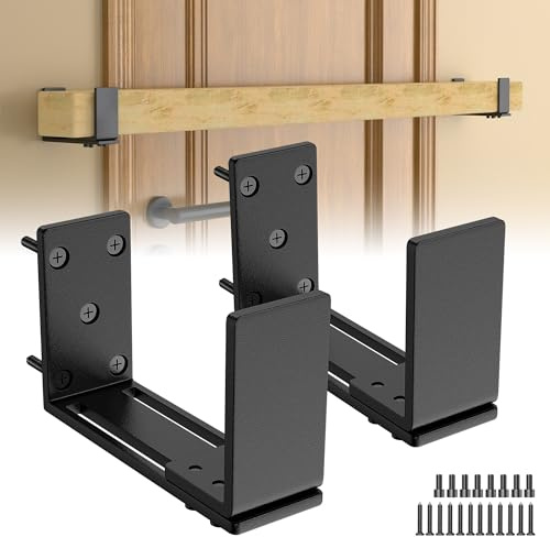 Staffe regolabili per porta, 2 x 4, 4,4 mm, spesse, resistenti, staffe di sicurezza per porte di tutte le dimensioni di legname, staffa di supporto per barra di sicurezza, confezione da 2