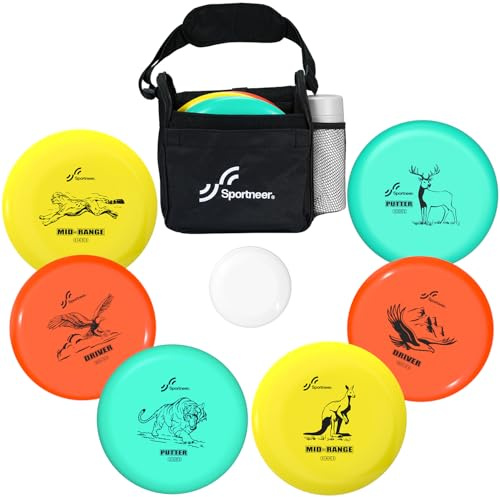 Sportneer Disc Golf Scheiben Set, DiscGolf Starter Set Putter Midrange Driver Disc Golf Sport Spiele Discgolf Scheibe für Erwachsene