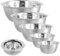 volumoon Cuencos Mezcladores, 5 Piezas Bol de Almacenamiento de Acero Inoxidable con Marcadores de Medición, Boles de Cocina, Bol Gourmet Multifuncional para Hornear, Cocinar (14/16/20/22/24 cm)