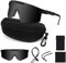 Homelyxe Schnelle Brille Herren Damen Fahrradbrille Sport Sonnenbrille UV400 Schutz Sportbrille Winddicht Rennrad Brille Verstellbare Fahrrad Brille für Rave Laufen Fahrradsport Bergsteigen Schwarz