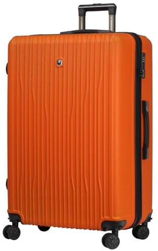 NEVERA® Extra Large 4 Wheels Spinner ABS Hard Shell Luggage Suitcase Travel Bag Built-in TSA Lock (Orange, X Large 32)