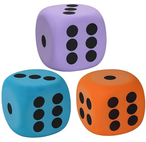 BDBFPAN 3 cubi da 6 cm con bordi arrotondati, cubetti di schiuma grandi, ideali per famiglie, scuole e asili, perfetti per giochi educativi e feste