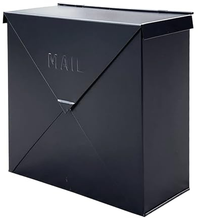 NACH Mailboxes for Outside Wall Mount, 10 x 10 x 4 inch Black Mailbox, Waterproof Mailboxes for Outside - Chicago Style Mail Box
