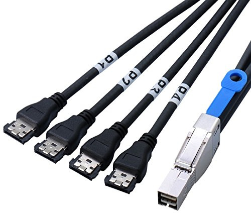 SAS HD SFF-8644 Host to 4 eSATA Fanout Cable - 1 Meter | High-Performance SAS HD to eSATA Cable for Reliable Data Transfers