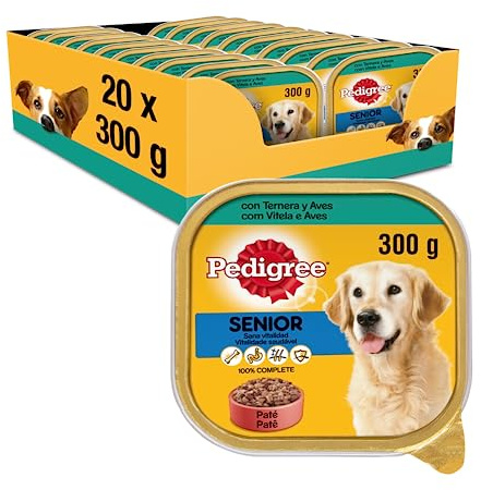 Tubes Alimentaires humides Pedigree pour Chiens Adultes, saveur de Veau et Oiseaux (Paquet de 20 x 300g)