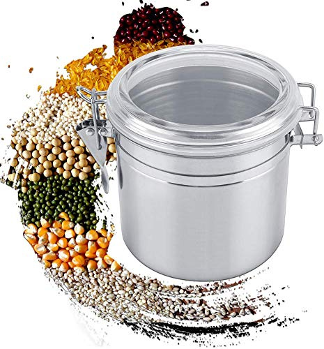 Bewinner Stainless Steel Coffee Container Vacuum Sealed Storage Jar for Sugar Tea Bean, 800/1100 / 1400 / 1900ml Food Jars Canisters(M)