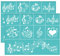 OLYCRAFT 2 Stück Selbstklebende Siebdruck Schablone Musiknotenmuster Mesh Transfer Schablone Liebe Herz Siebdruck Schablone Zum Malen Auf Holz DIY T-Shirt Stoff - 28x22 cm