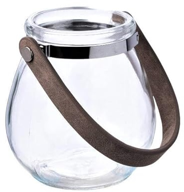 Teelichthalter aus Glas Belly 10,5cm. Teelichtglas Windlicht Kerzenhalter Kerzenglas Tischdeko für Zuhause (Natur/Klar)