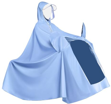 Dilwe Chubasquero, Batería Eléctrica, Impermeable para Bicicleta, Poncho de Lluvia para Bicicleta, Poncho de Lluvia Reutilizable de Cuerpo Completo Largo (4X Tipo de Cubierta de Espejo