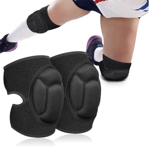 Ylinwtech (XL Knieschoner,30mm Schwarz Dicker Antikollisionsschwamm,Rutschfest Volleyball Knieschoner,1 Paar Knieschoner Garten,für Gartenarbeit, Reinigung, Bodenbeläge, Volleyball, Tanzen