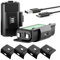 2 Pezzi Batteria Ricaricabile per Controller, 1,2V 1400mAh Compatibile con Controller Wireless Xbox One S/X/Elite Kit di Ricarica per Console di Gioco con Cavo di Ricarica USB e 4 Copribatteria