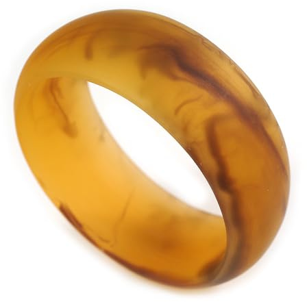 Avalaya bärnsten virvel matt akryl armband – 30 mm bred, 68 mm diameter, medium passform, Inner diameter 65 - 68mm, Plast, Ingen ädelsten